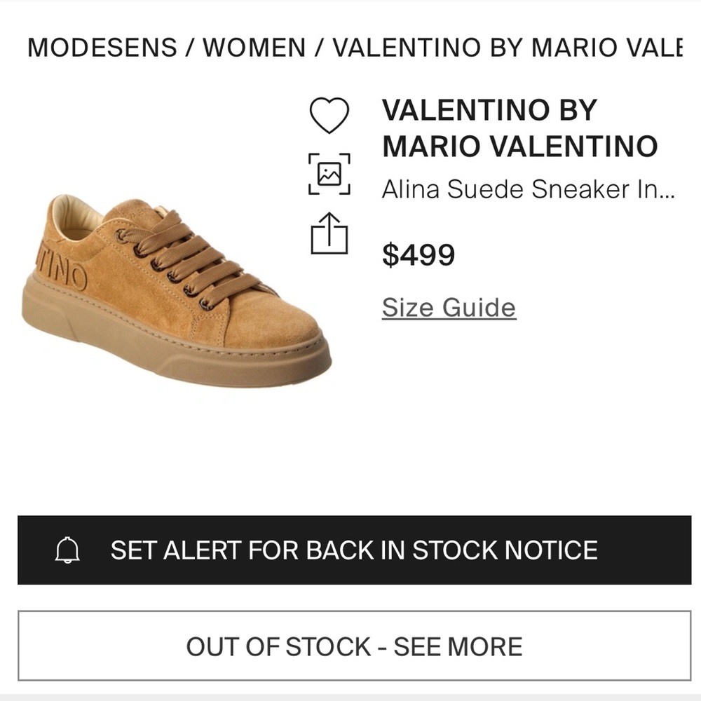 Valentino Camel Suede Sneaker! Mario Valentino.  Spring Casual Canvas Sneaker